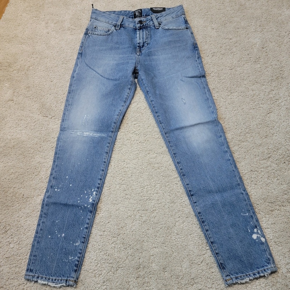 RARE $248 PRPS Delorean Mid Rise‎ Straight Leg Ankle Northern Lights Jeans 24x27